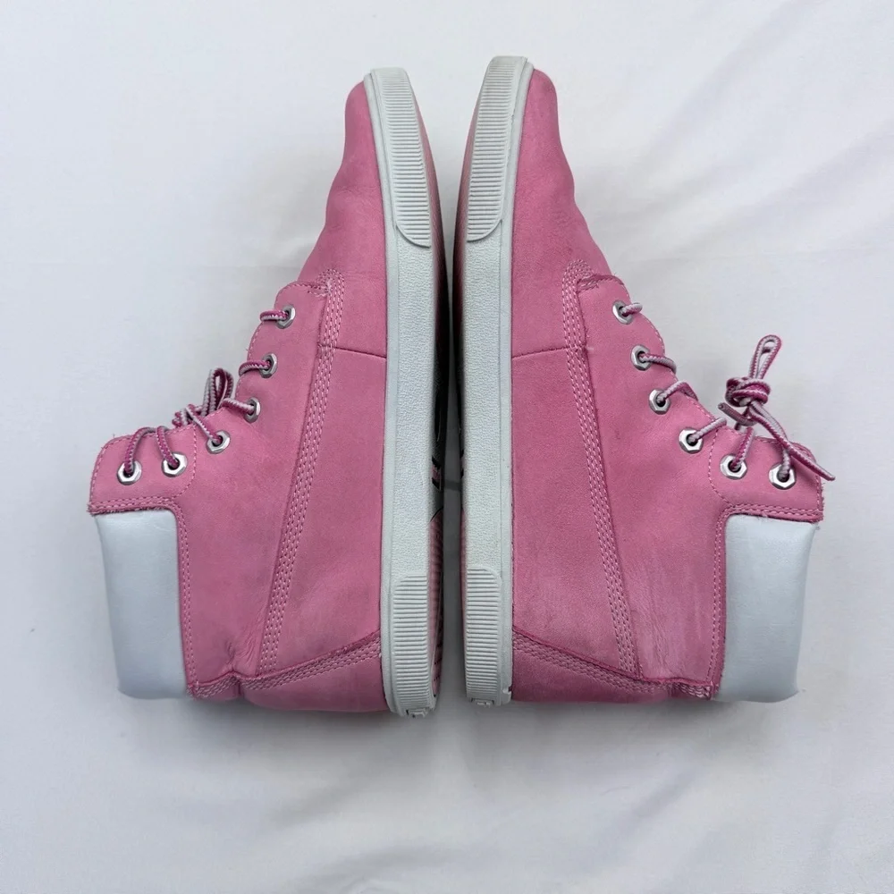 Timberland Pink Nubuck Lace-Up Boots